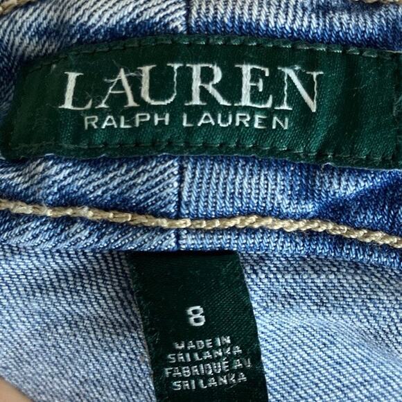 Ralph Lauren Womens Shorts Light Wash Denim Mid Rise Rolled Up Stretch 8 - Picture 4 of 11